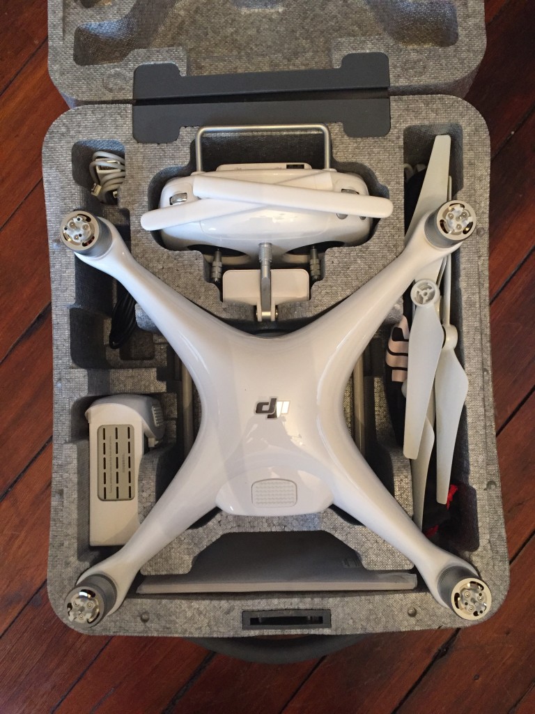 DJI Phantom 4 Stock Case The DJI Phantom 4 stock case fits everything perfectly, including two spare battery slots (on the left) where you can put extra socks & underwear like I did.