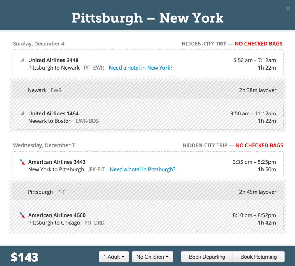 Skiplagged Hidden City Ticket